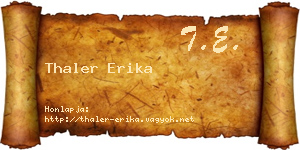 Thaler Erika névjegykártya